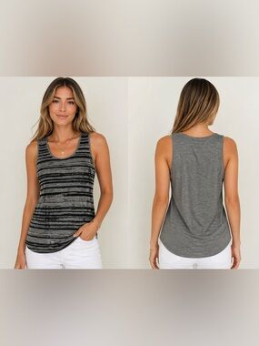 Tahari shimmering sleeveless top.